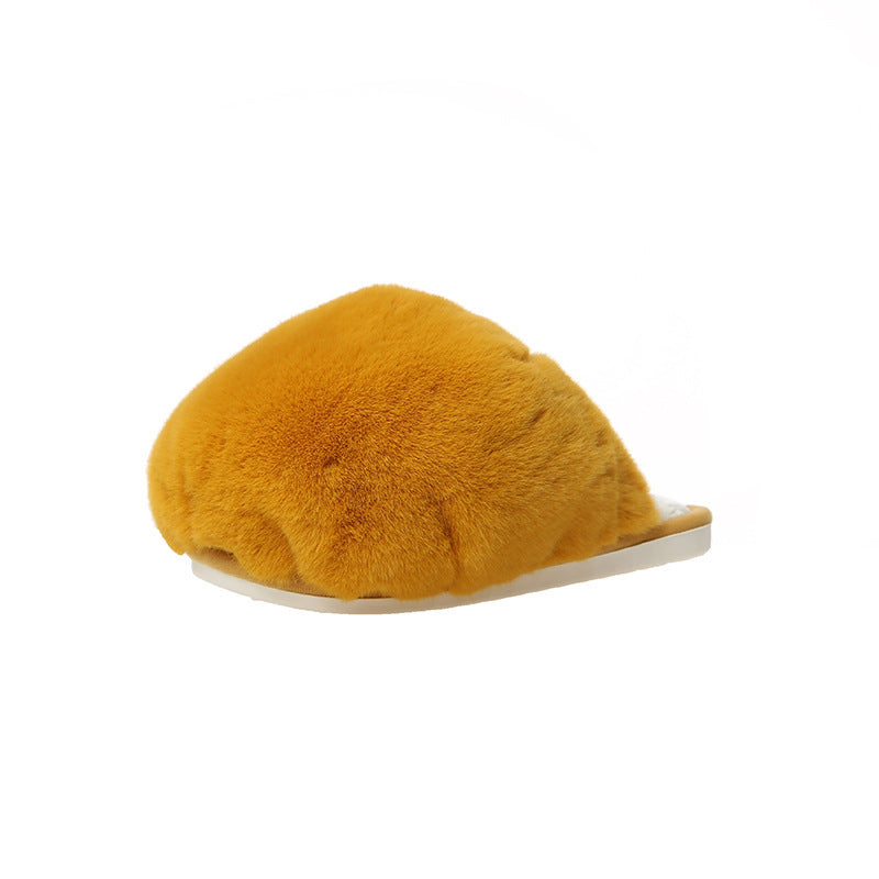 Ladies Autumn And Winter Indoor Plush Warm Cotton Slippers
