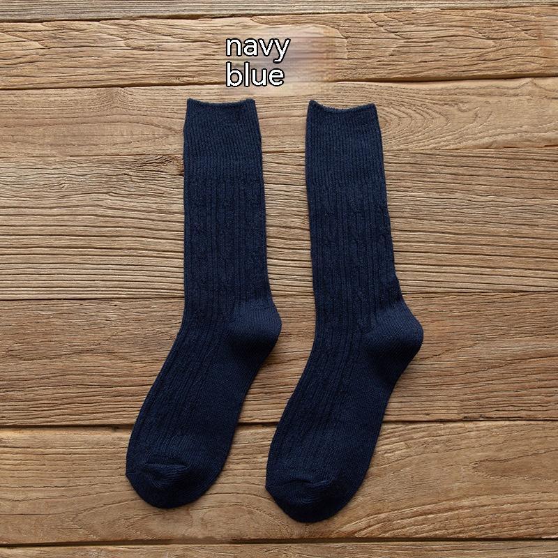 Autumn And Winter Thickened Keep Warm Pure Color Retro Stockings