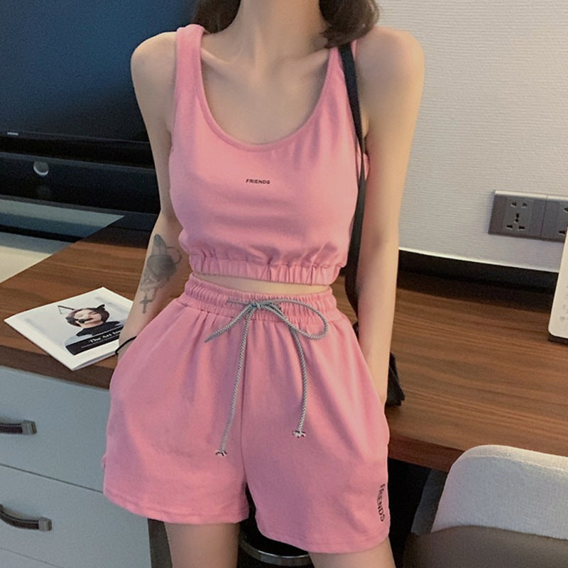 Running Vest And Shorts Slim-fit Two-piece Set