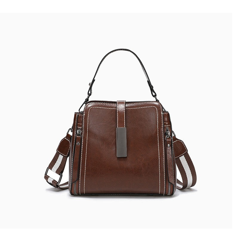 Genuine Leather Women's Fashion Portable Shoulder Commute Crossbody Bag