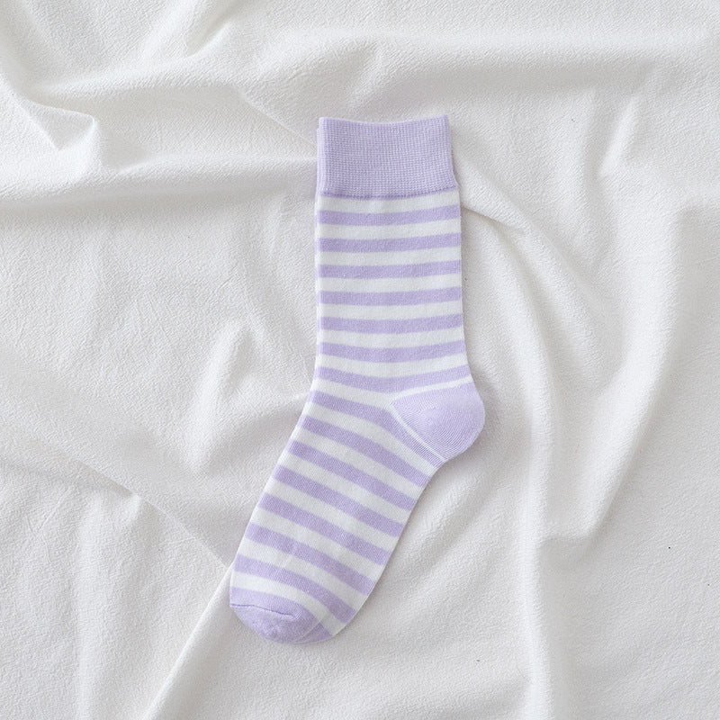 Purple-toned Womens Mid-calf Socks A Lightweight