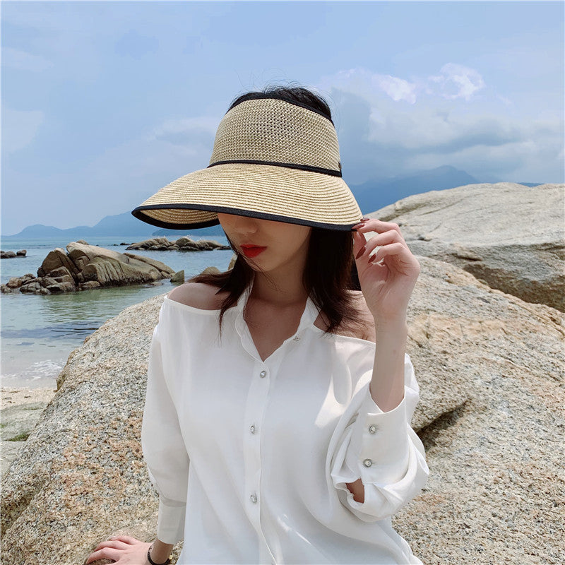 Ribbon Bow Brim Sun Hat Cycling Seaside
