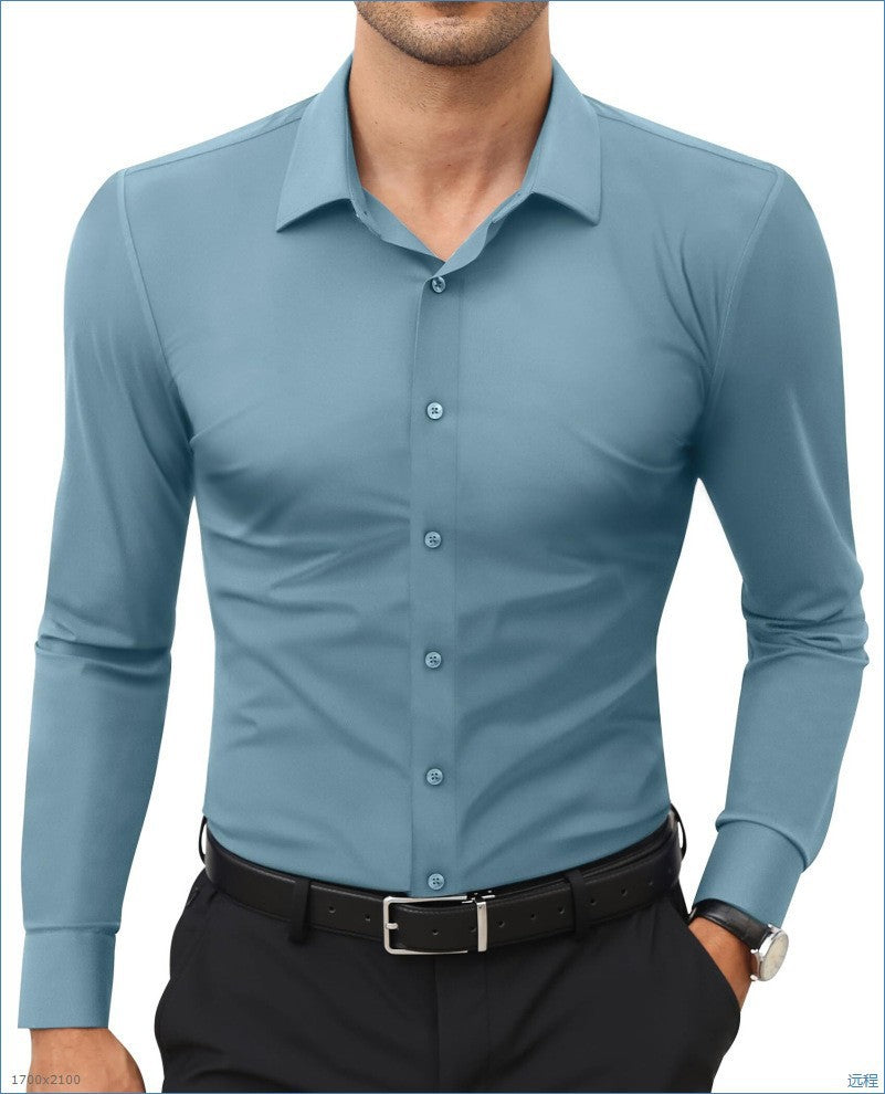 Stretch White Button-Down Mens Plus-Size Shirt Business Best-Selling Amazon Shirt