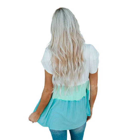 Casual Crew Neck Crossover Short Sleeve Top