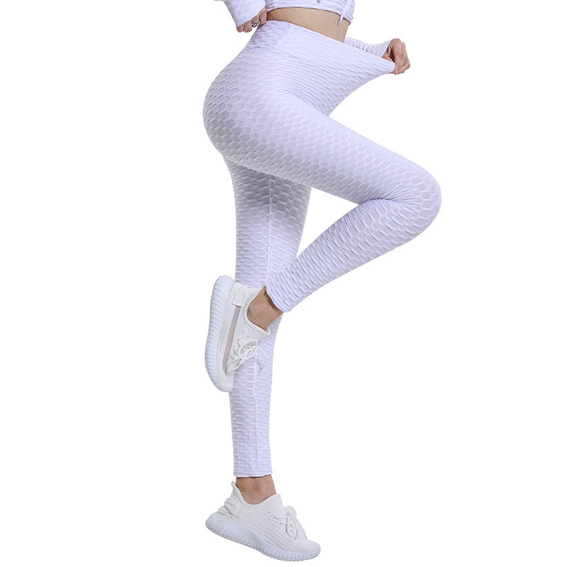 Bubble Yogabukser Jacquard Høj Elastisk Sports Gym Bukser
