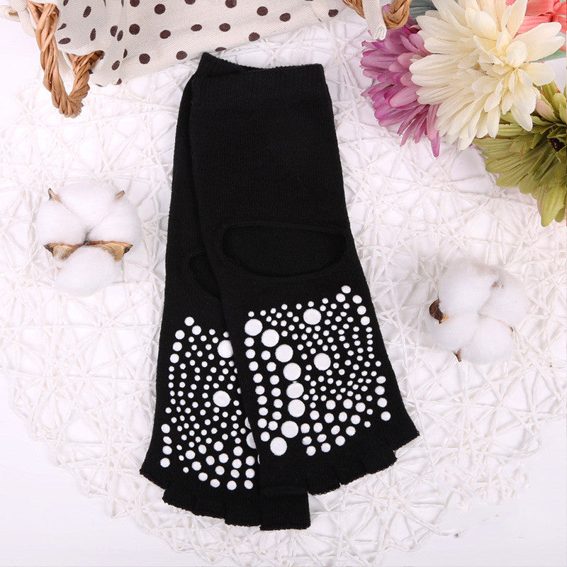 Solid Color Five-finger Non-slip Middle Tube Yoga Socks