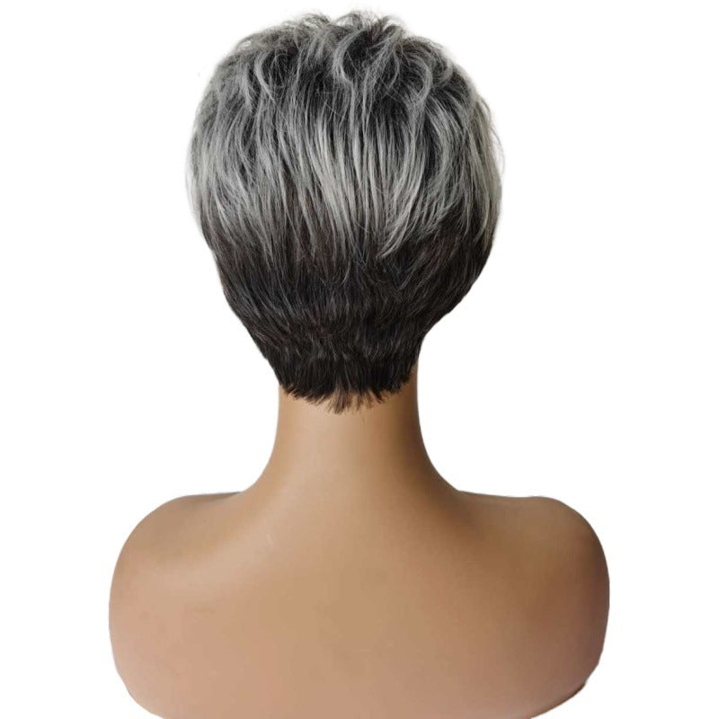 Short Fluffy Hair With Oblique Bangs Chemical Fiber Set