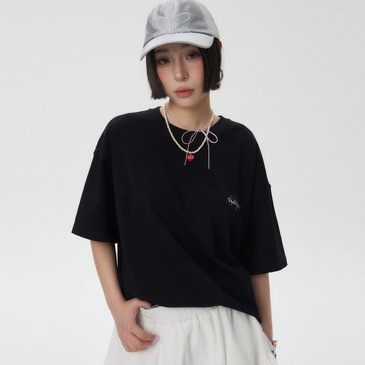 Letter Print Short-sleeve T-shirt For Women