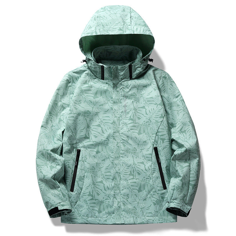 Casual Camouflage Shell Jacket Hooded Color Loose Men