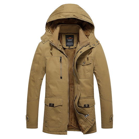 New Men's Jacket Fleece-lined Warm