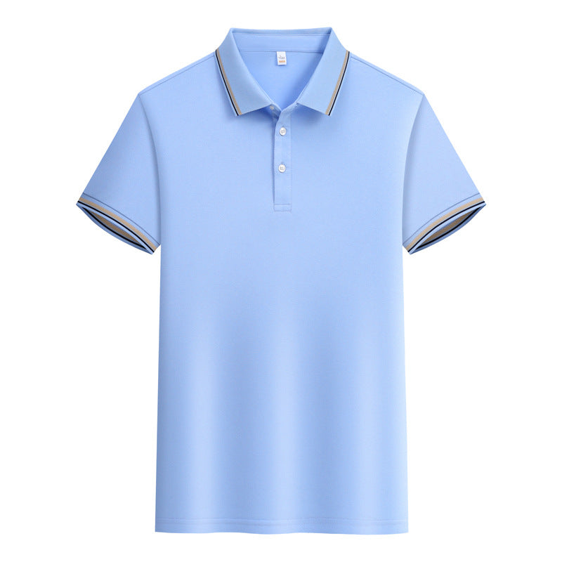 Men's And Women's Cotton Lace Lapel Summer Polo Shirt