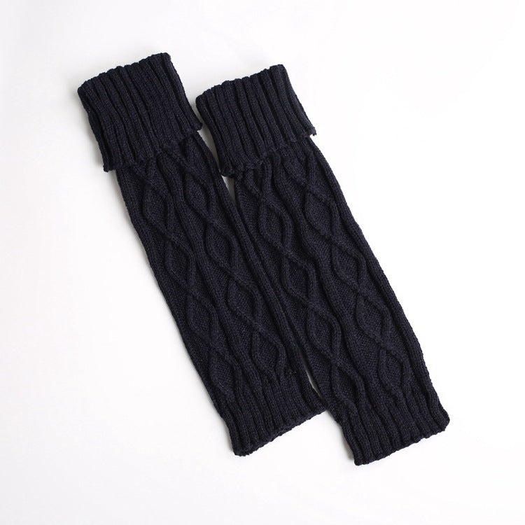 Knitted Wool Warm Leggings Mid-length Rhombus