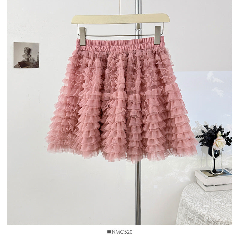 Korean-style Sweet Tulle Tutu Skirt For Women