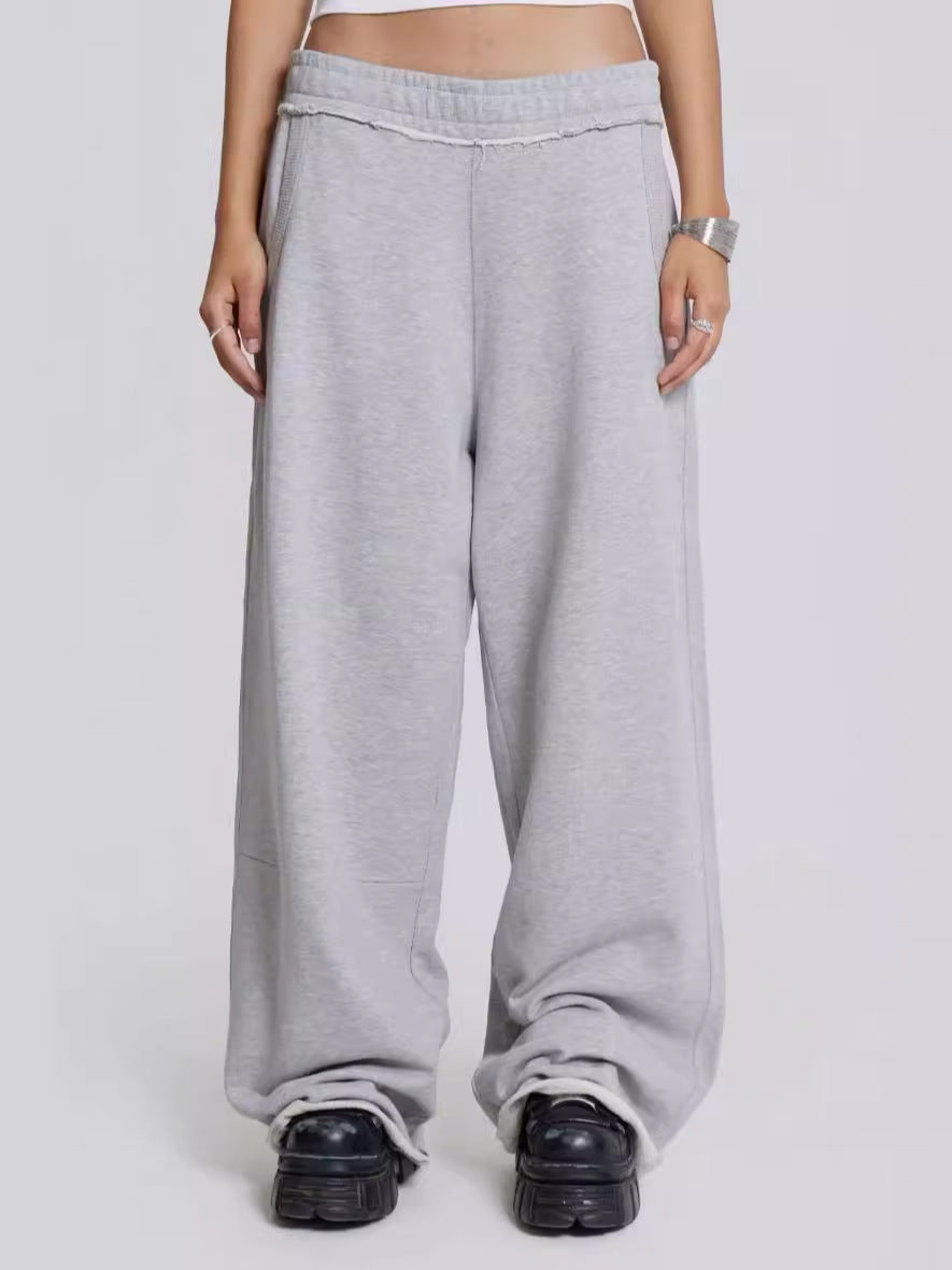 Gray Casual Pants Sweatpants Male And Female Personality Street