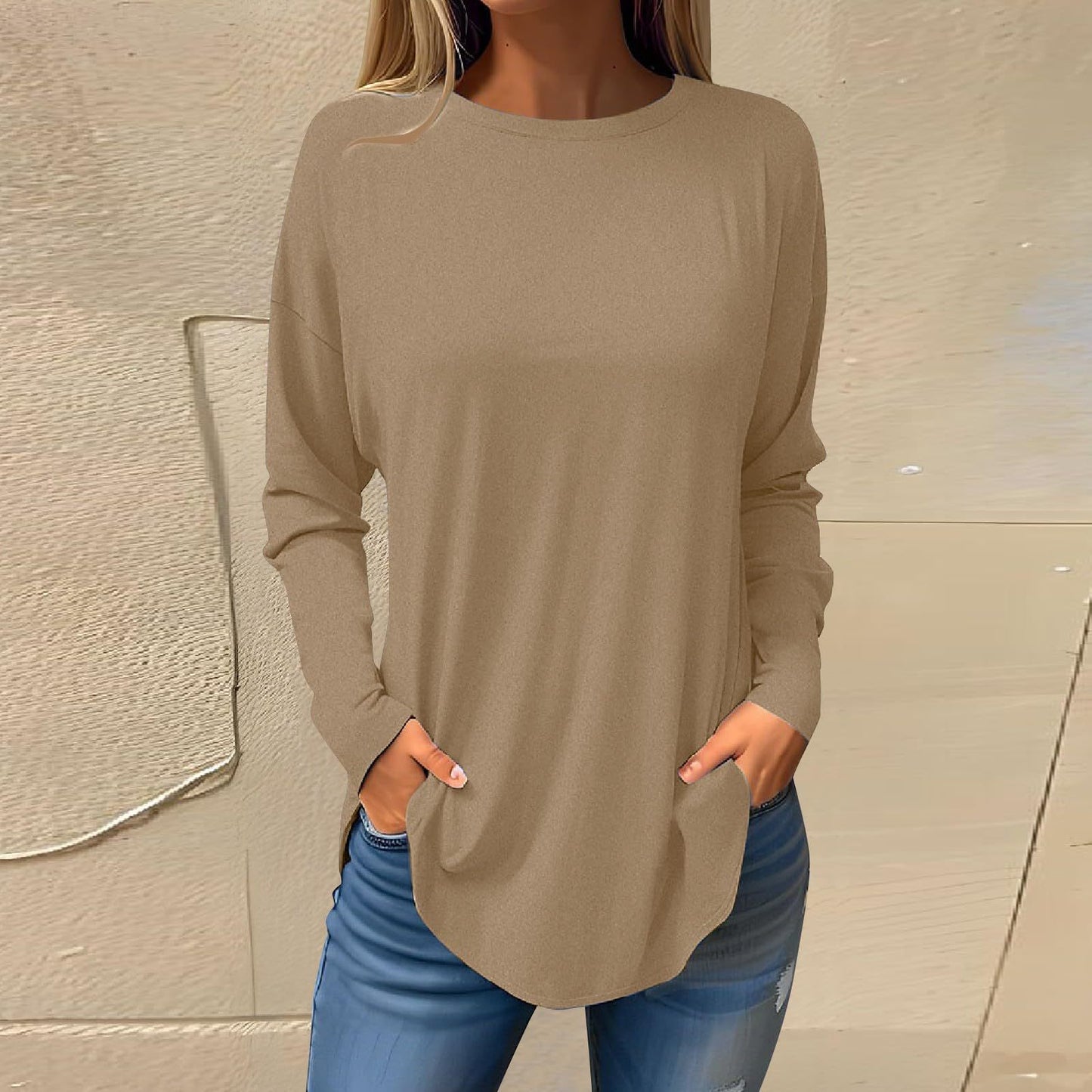 Women's Versatile Long Sleeve T-shirt Personalized Street Style Loose Print