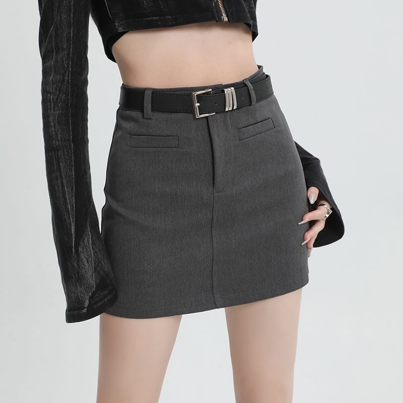 High Waist Petite Hot Girl Split A- Line One Step Sheath Skirt