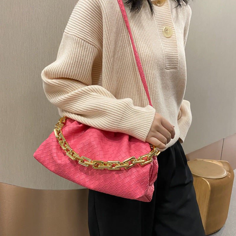 Fashion Fold Simple Chain Cloud Messenger Shoulder Bag