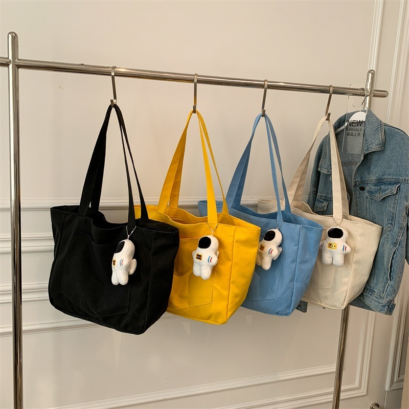 Japanese Lazy Style Solid Color Casual Large Capacity Shoulder Bag