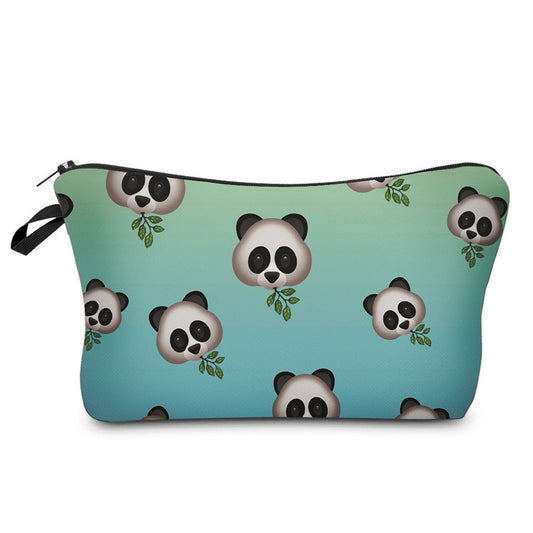 Panda Eating Bamboo Pattern Printing Cosmetic Bag