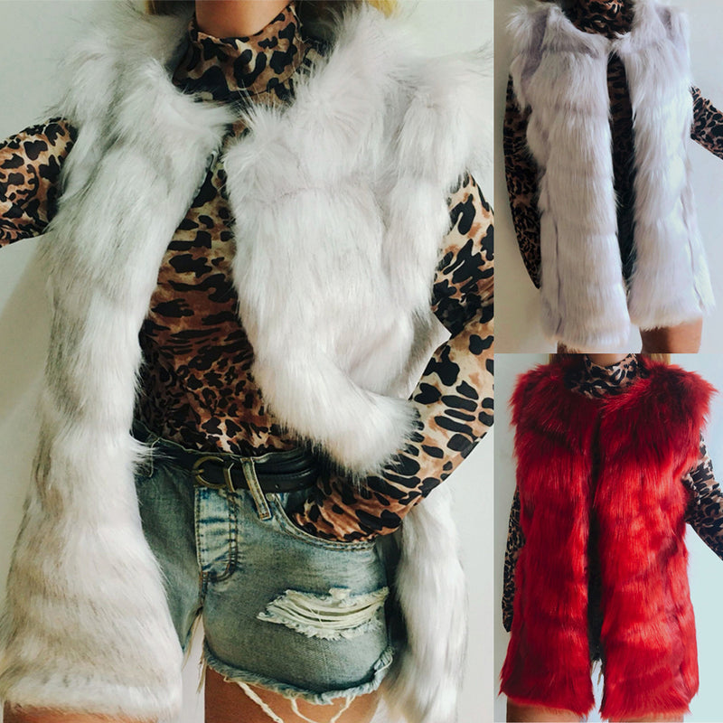 Imitation Fox Fur Vest And Plush Vest