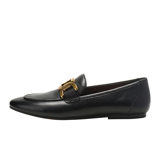 British Style Flat One-step Leather Shoes