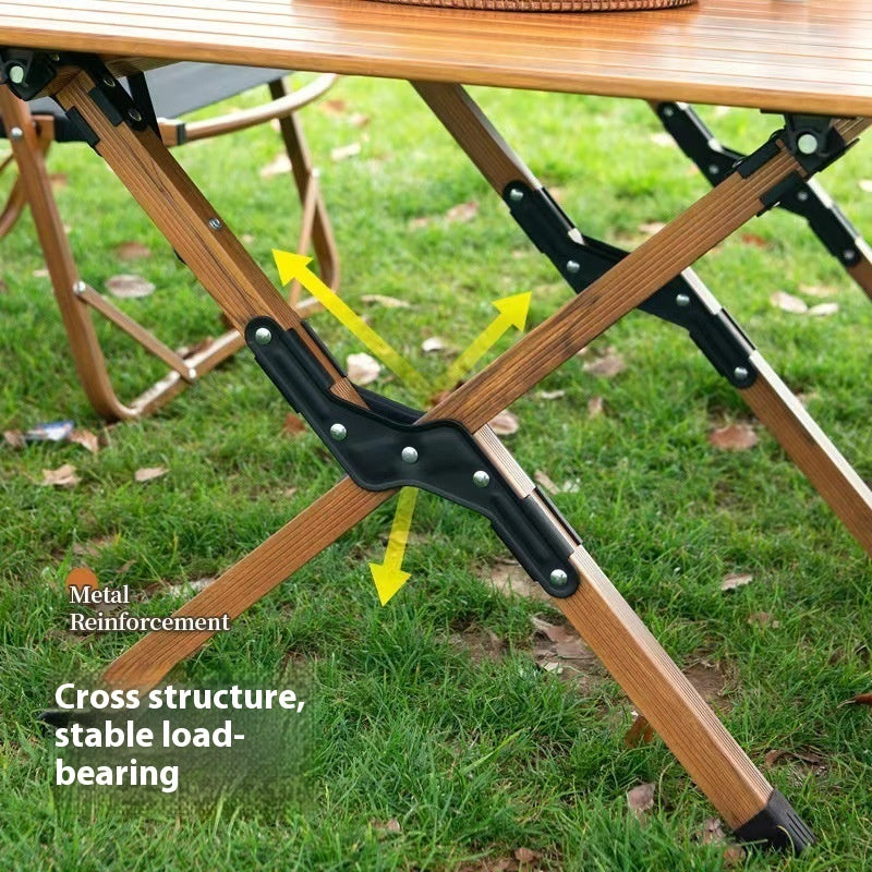 Aluminum Alloy Outdoor Foldable Egg Roll Table Portable Camping Picnic Chair