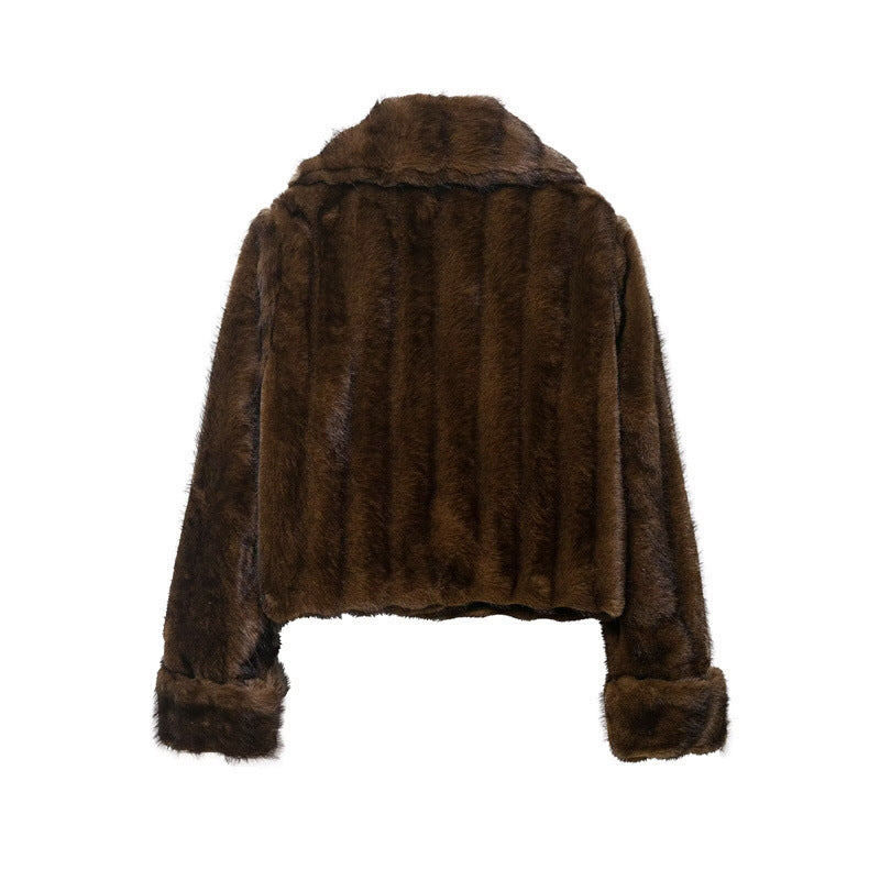 Women's Faux Fur Coat And Skirt
