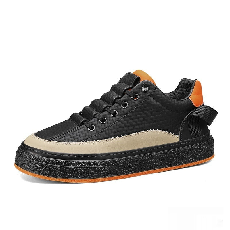Elastic Leather Casual Running Shoes Trendy Sports