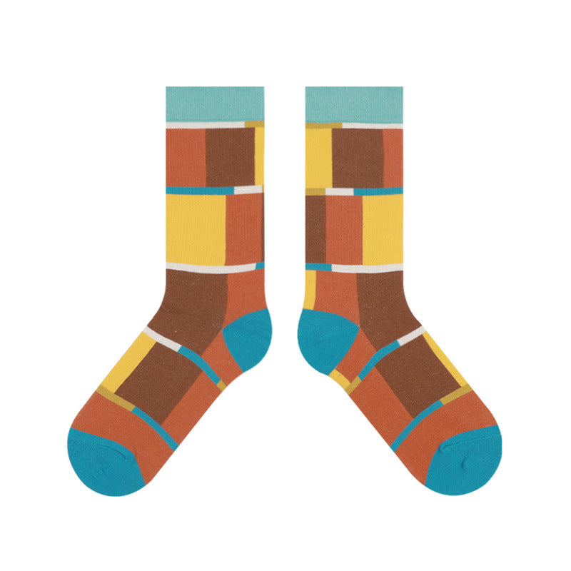 Cheerful Color Block Cute Japanese Style Korean Style Socks