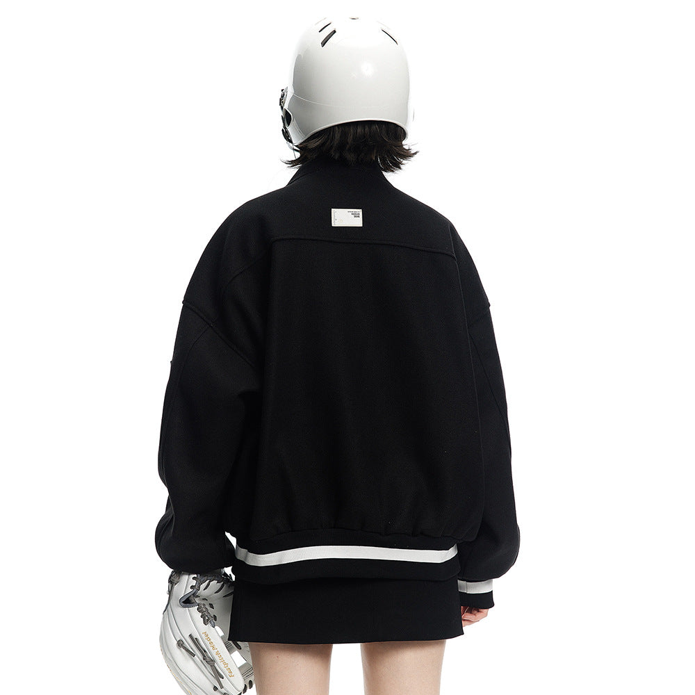 Handwritten Letter Embroidery Jacket Men