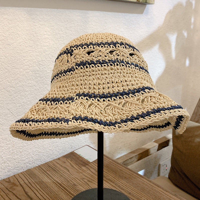 Summer Sunshade Straw Hat Small  Folding Sunscreen Big Brim