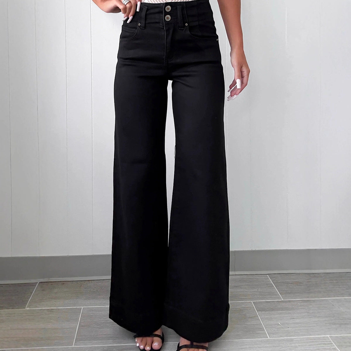 Solid-color Jeans Women's European And American Style Casual Versatile