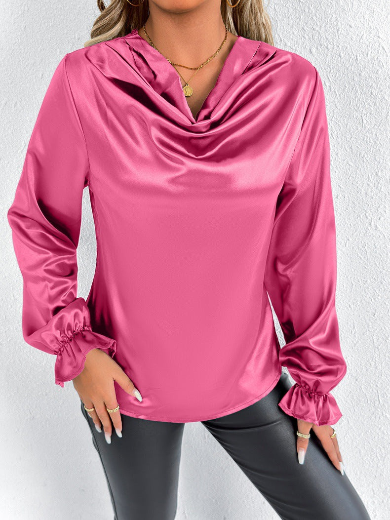 Summer Satin Shirt Women's Regular Sleeve