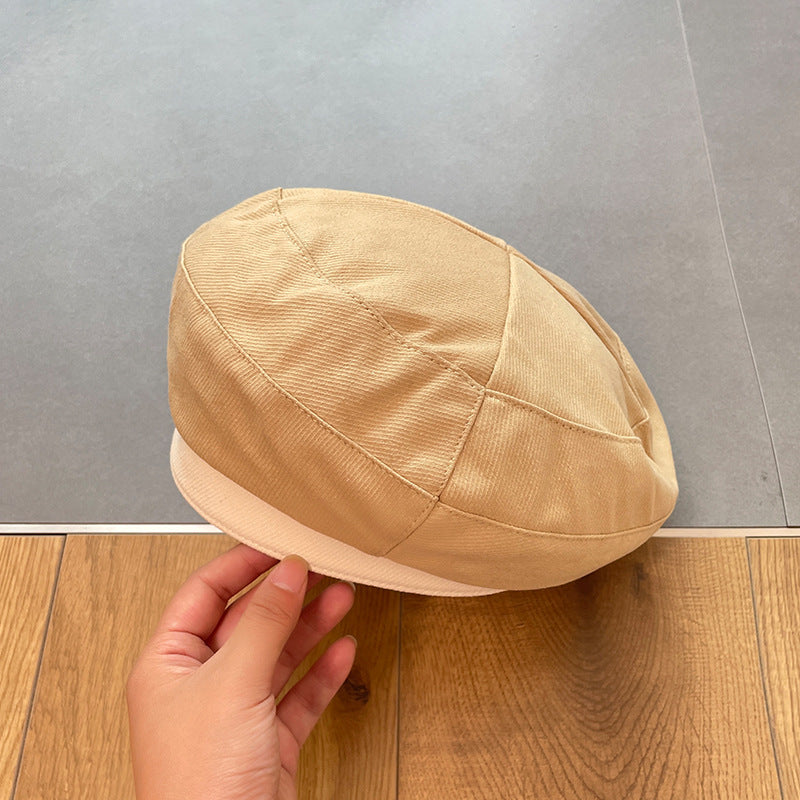 Color-block Temperament Beret Hat