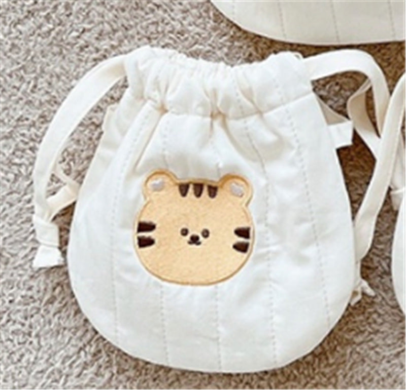 Broderede dyremotiver Quiltet Lille Taske med Snøre