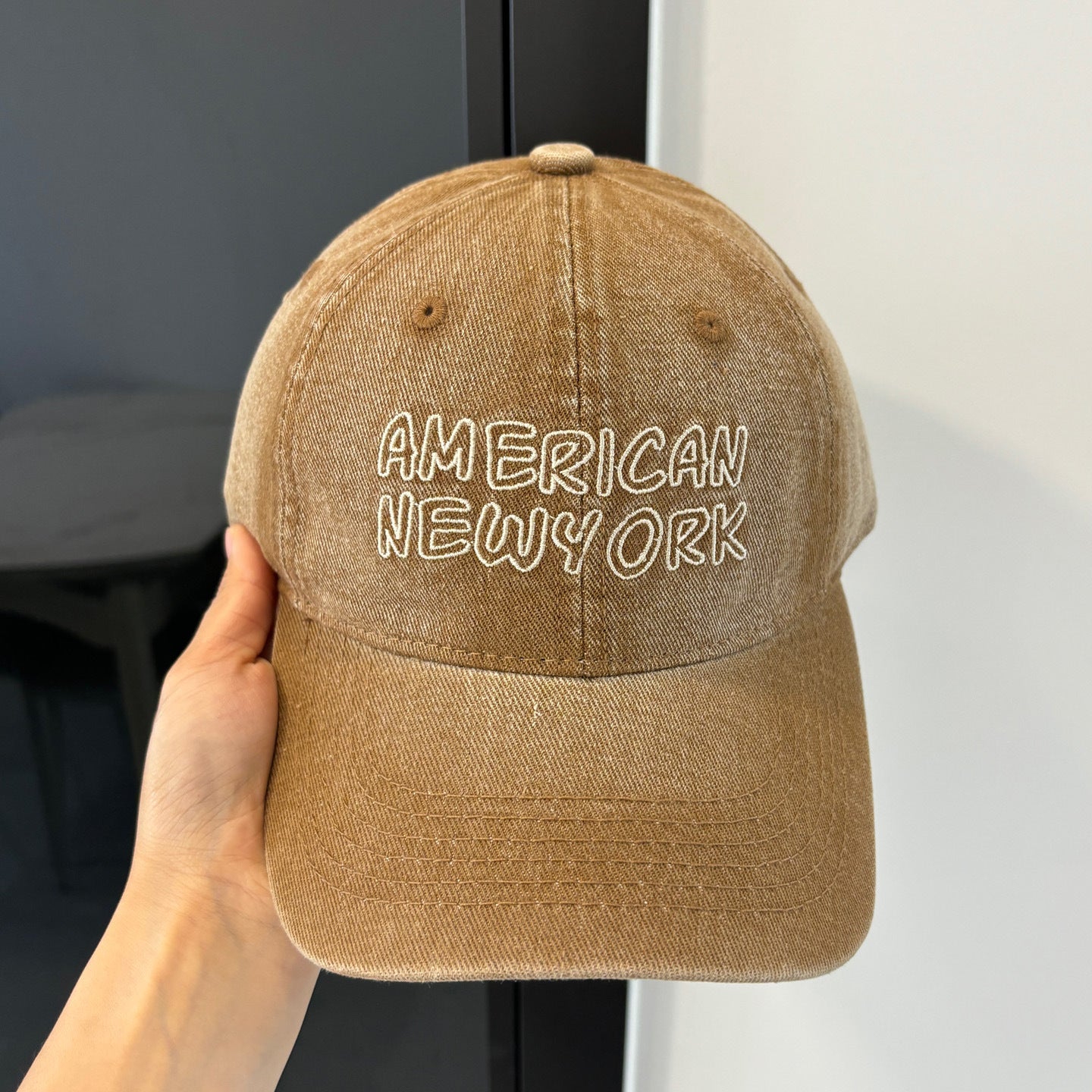 American Retro Washed Denim Peaked Cap Female Korean Style