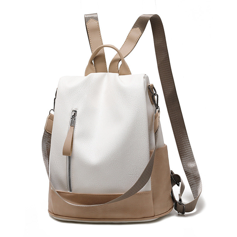 Backpack Ladies Leather Harajuku Western Soft Leather Casual Trendy Backpack