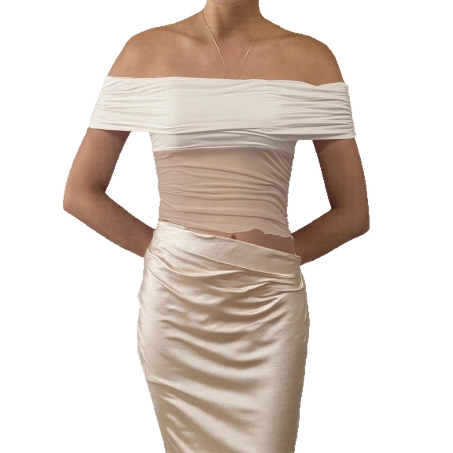 New Sexy Mermaid Dress With A Off-the-shoulder Boat-neckline Design