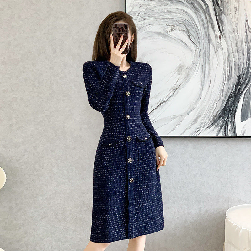 Overknee Long Trendy Anti-aging Slimming Long Sleeve Bottoming Sweater Skirt