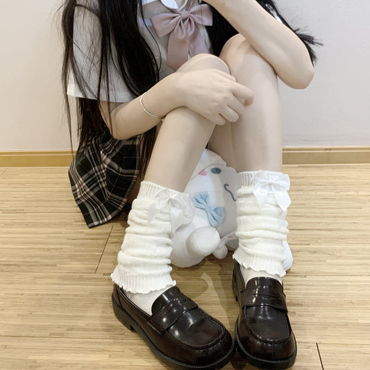 Cute Bow Solid Color Foot Sock