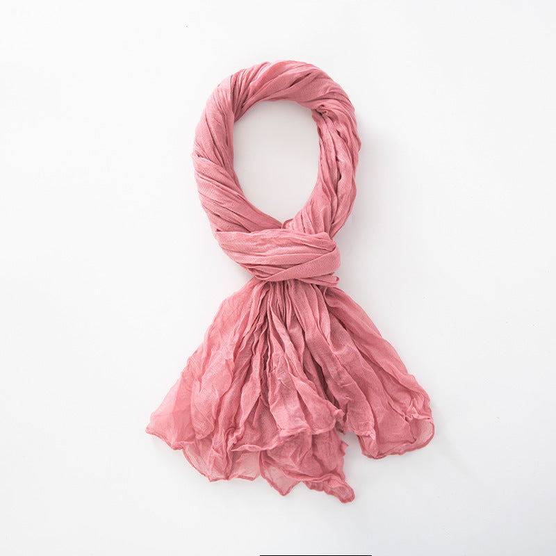 Women's Natural Wrinkle Pure Linen Scarf Shawl
