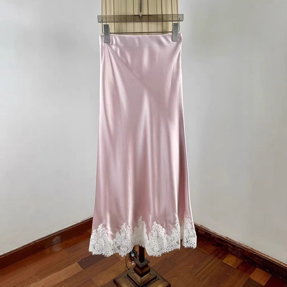 Elegant Lace Stitching Hip Long Dress For Women