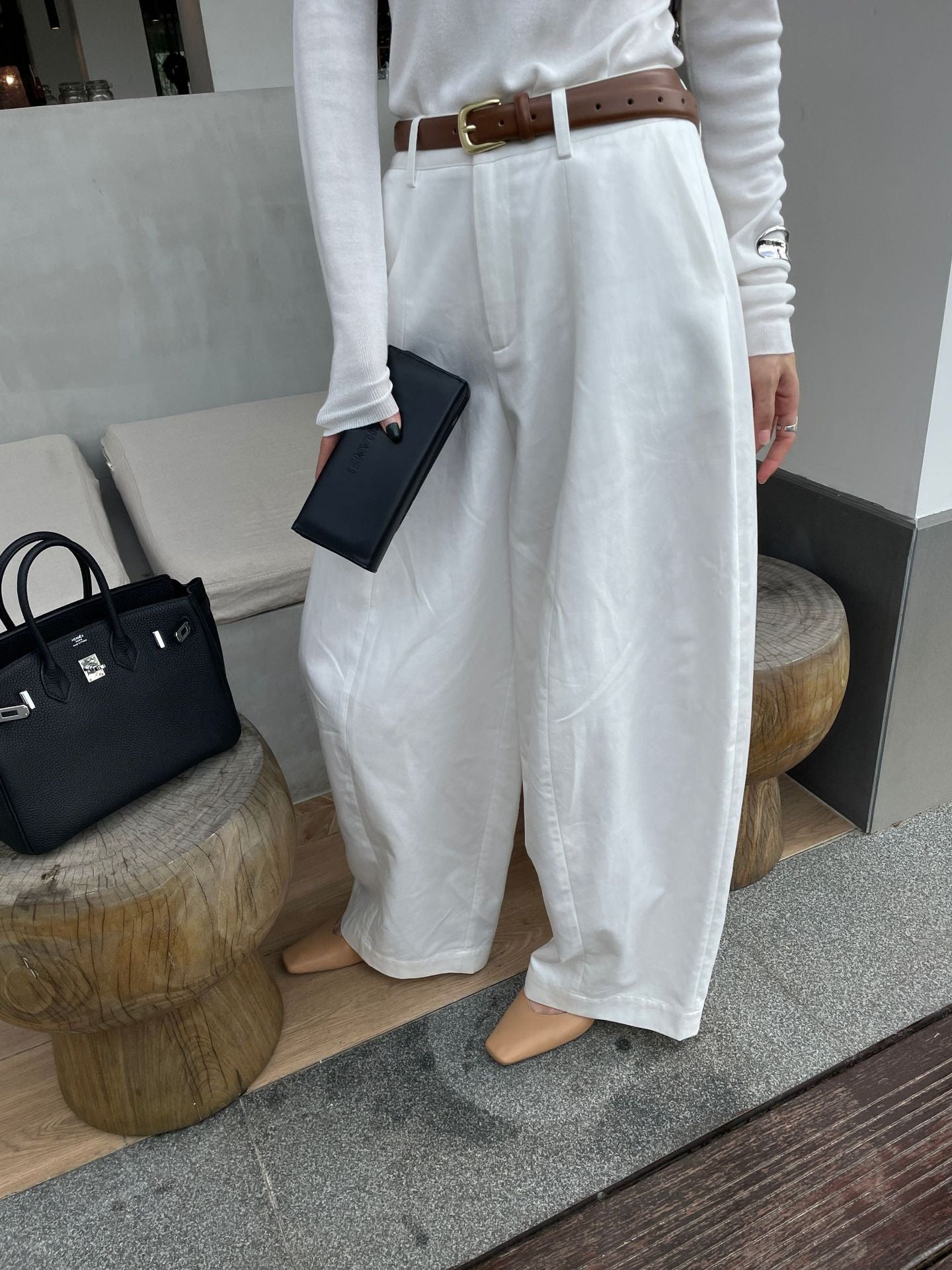 Loose All-match High Waist Commuter Straight-leg Trousers