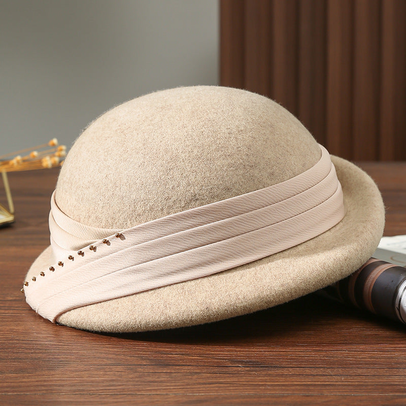 Women's Autumn And Winter Fashion All-match Face-looking Small British Wool Ptah Beret