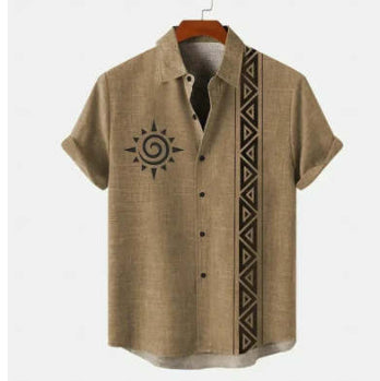 Summer Men's Breathable Four-sided Stretch Short Sleeve