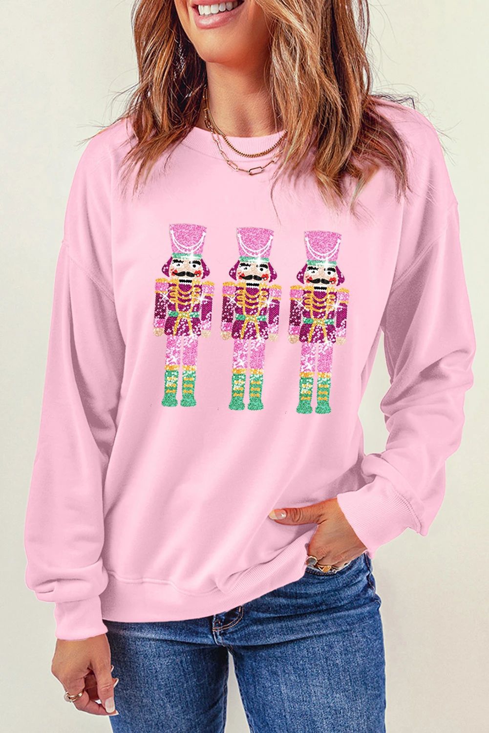 Women's Sequins Padded Top Christmas