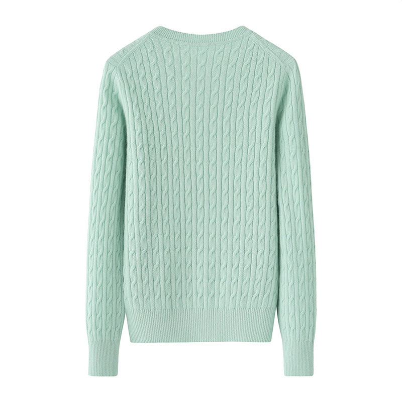 Round Neck Sweater Women's Pure Cashmere Sweater