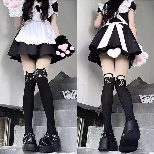 Cat Over The Knee Stockings Stitching Stockings