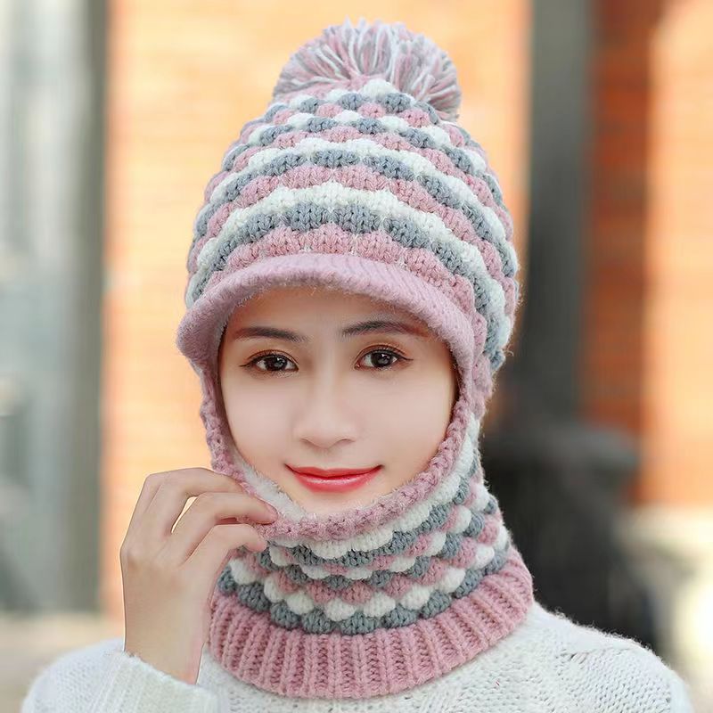 Women's Winter Fleece Thickened Knitted Warm Ear Protection Hat