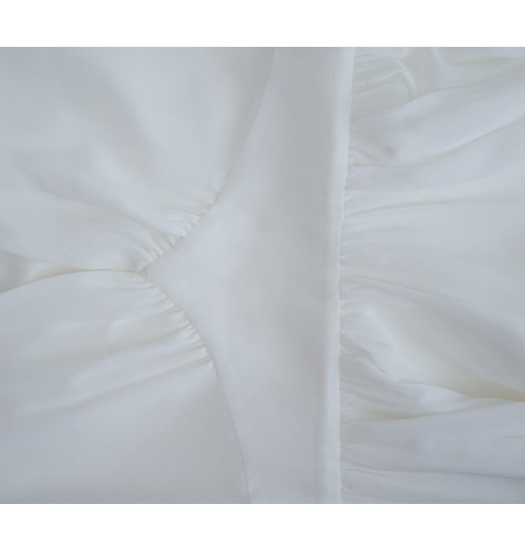 French Court Retro Style Slim White Dress